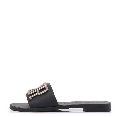 Christian Dior Matte Calfskin Pearl Diorevolution Slide Sandals 36 Black 588180 Fashionphile