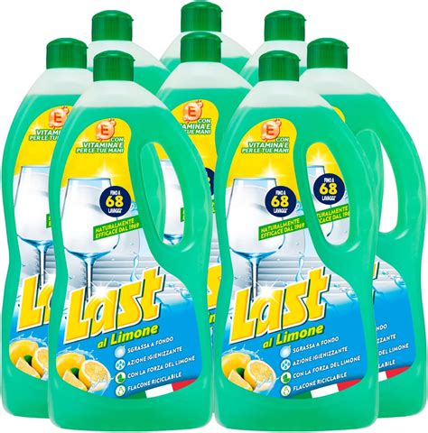 8x Last Detersivo Piatti Liquido Al Limone Sgrassante Sporco E