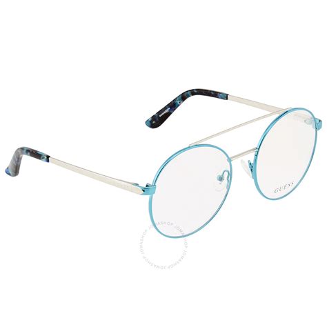 Guess Ladies Blue Round Eyeglass Frames GU271408452 889214034120 - Eyeglasses - Jomashop