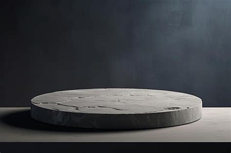 Premium Ai Image Grey Circular Tabletop On A Background