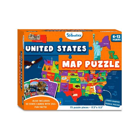 United States Map Puzzle Ages 6 12 Skillmatics Us