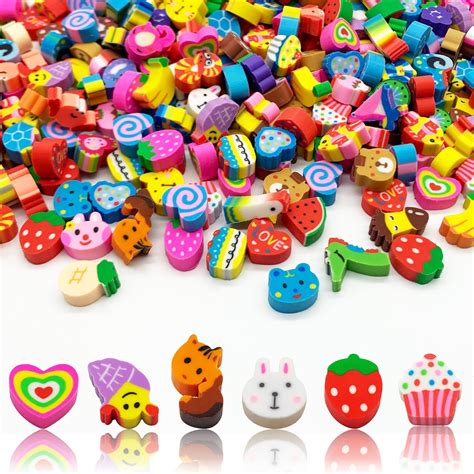 300pcs Mini Fun Erasers For Kids Bulkcute Assorted Novelty