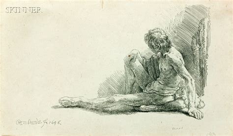 Nude Man Seated On The Ground By Rembrandt Van Rijn On Artnet