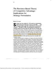 Resource Based Theory Of Competitive Advantage Practical Course Hero