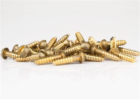 7 58 Brass Wood Screws Round Head Slotted