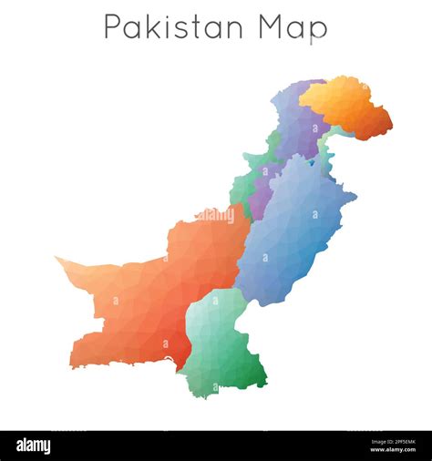 Low Poly Map Of Pakistan Pakistan Geometric Polygonal Mosaic Style