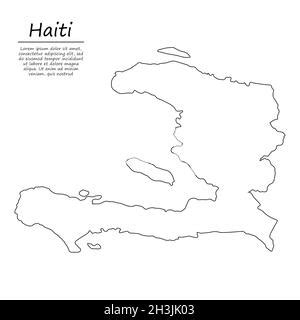 Hand Drawn Vector Illustration With Haiti Flag Pattern Great For Poster