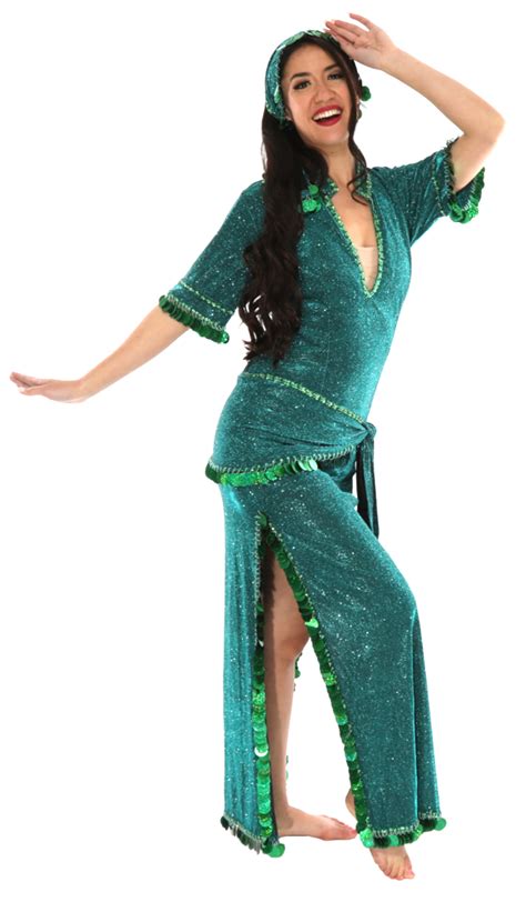 Egyptian Baladi Saidi Folk Dress In Emerald