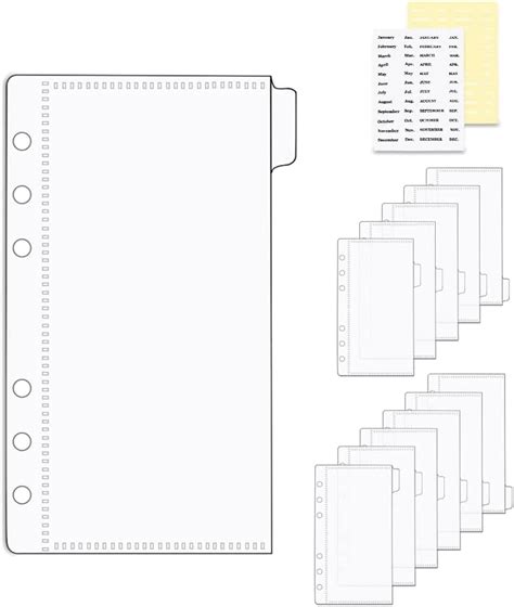 Amazon A6 Binder Dividers With Pockets And Tabs Set 12pcs Clear