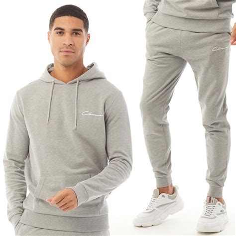 Buy Closure London Mens Mini Script Tracksuit Grey Marl