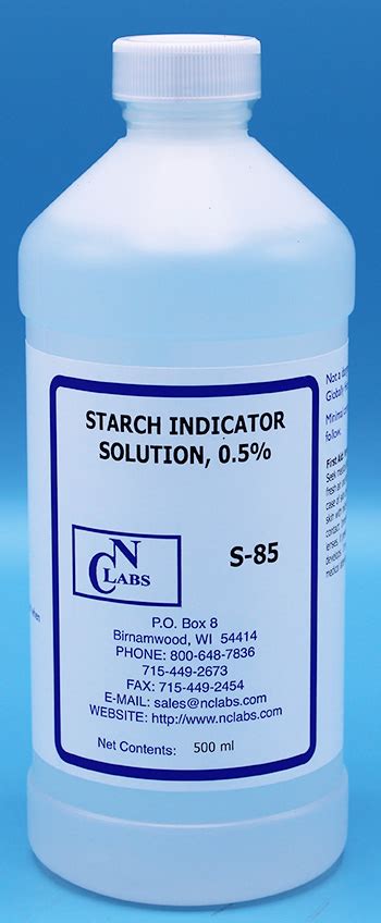 Starch Indicator Solution, 0.5% – S-85 – NC Labs Products