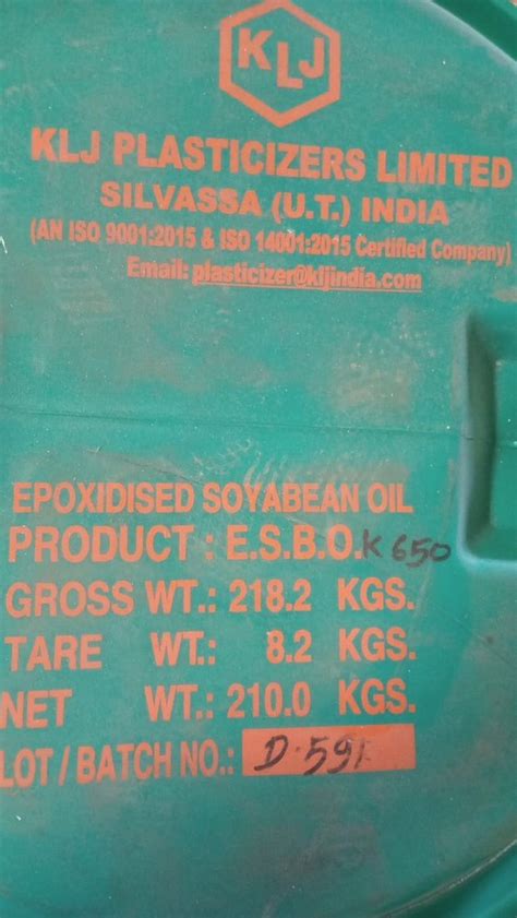 Epoxidized Soybean Oil Esbo For Automotive Kg Drum At Rs Kg