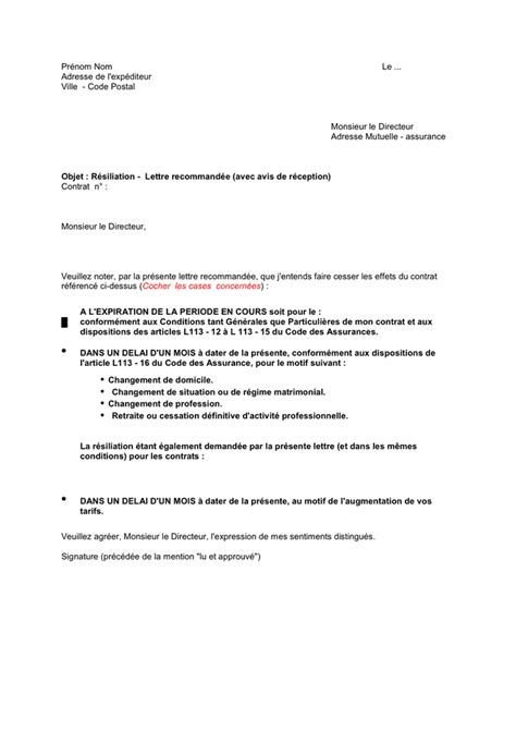 Lettre de résiliation téléchargement gratuit documents PDF Word et Excel