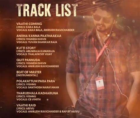 Master Tracklist Tamil Movie, Music Reviews and News