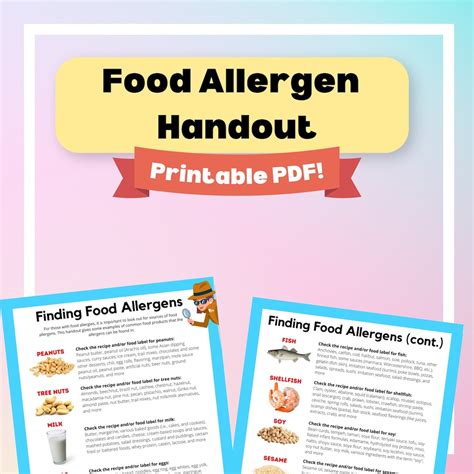 Finding Food Allergens Handout Food Nutrition & Health - Etsy