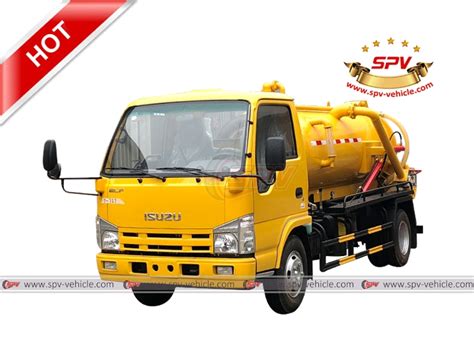 Isuzu Elf Vacuum Sewage Suction Truck With Vacuum Tank Capacity Litres