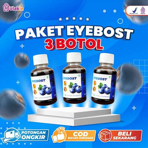 Jual Eyebost Paket 3 Botol Booster Vitamin Mata Membantu Mata Minus