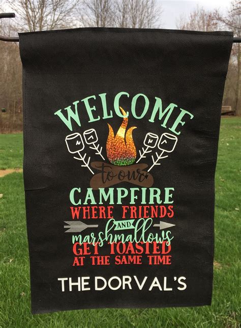 12 X 18 Personalized Camping Flag Welcome To The Campfire Etsy