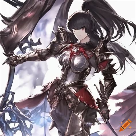 Powerful Vampire Slayer In Armor And Skirt From Granblue Fantasy With