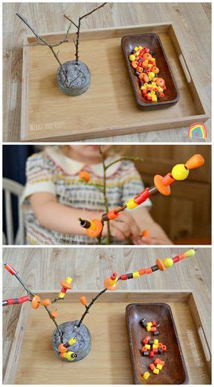 Autumn Tree Threading Activity For Developing Fine Motor Skills