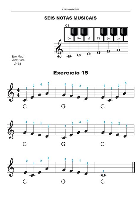Adriano Dozol Dicas Partituras e Vídeos Teclado Piano Aprenda