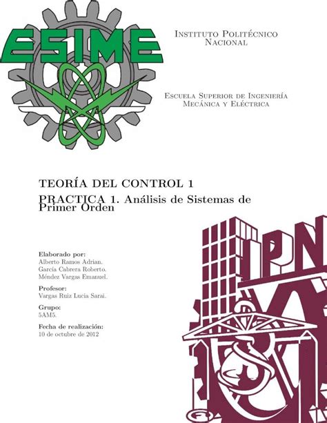 Pdf Sistemas De Primer Orden Control Dokumen Tips