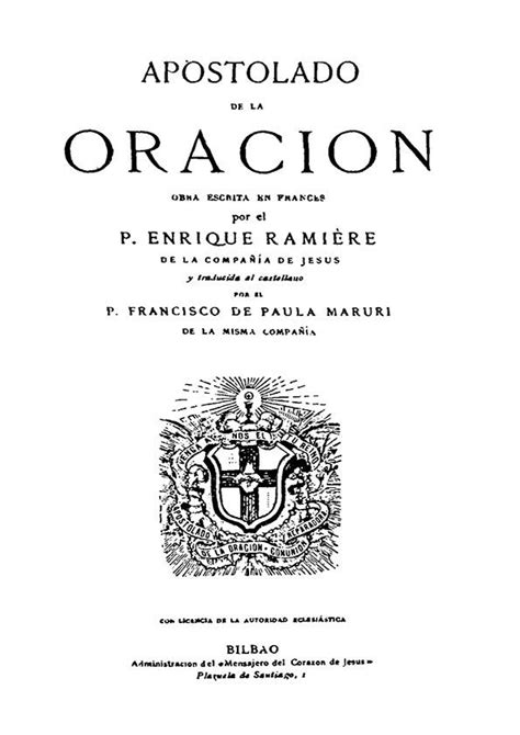 Apostolado De La Oraci N Obra Escrita En Franc S Por Enrique Rami Re