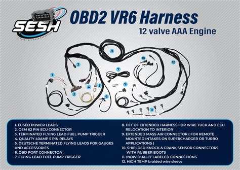 Sesh Aaa Obd2 Swap Harness Vr6 Eurowise Performance