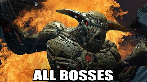 Doom Eternal All Bosses With Cutscenes Hd 1080p60 Pc Youtube