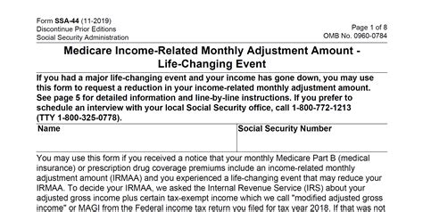 Form Ssa Medicare Income Related Monthly Adjustment Amount Life