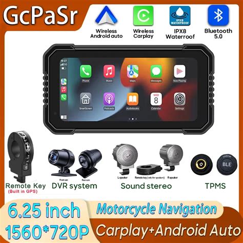 Carplay Motosiklet GPS Navigasyon IPX8 Su Ge Irmez Moto Multimedya