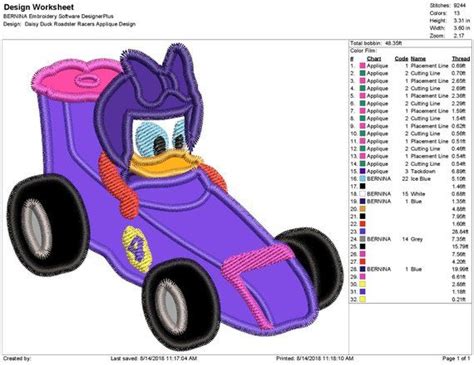 Daisy Duck Roadster Racers Applique Design INSTANT DOWNLOAD | Daisy ...