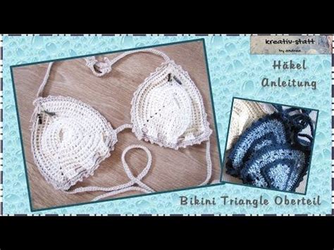 Bikini häkeln Anleitung 1 Triangel Dreieck Top Schale Woolpedia