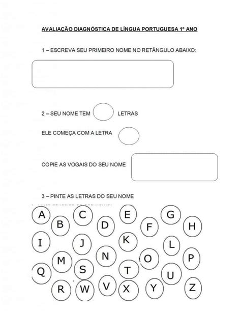 Avalia O Diagn Stica De L Ngua Portuguesa Ano Acessaber