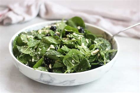 Spinach Blueberry And Feta Salad With Lemon Dressing Bite On The Side