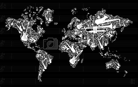 Royalty Free Vector Music World Map By Cienpies