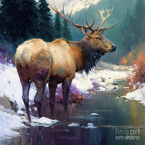 The Great Elk Painting By Tina Lecour Pixels