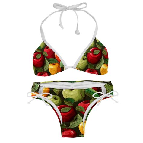 Fruit Women S Swimwear Bikini Set With Detachable Sponge And Adjustable Strap Two Pack Beach