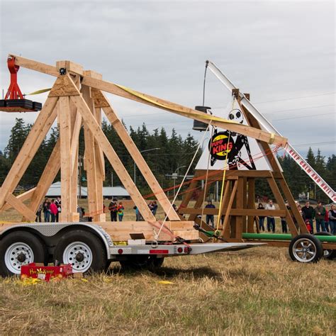 Trebuchet Launching At Kristoferson Farm Whidbey And Camano Islands