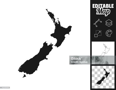 New Zealand Maps For Design Easily Editable Stock Illustration Download Image Now New