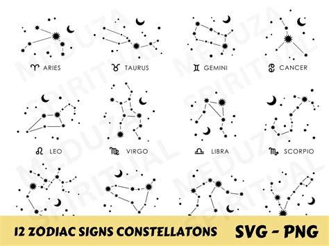 Zodiac Constellation Svg Png Zodiac Svg Horoscope Svg Cricut Svg