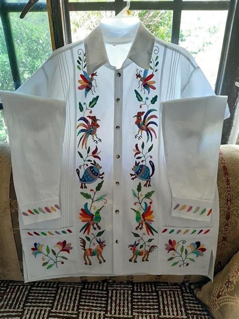 Guayabera Tenango Camisas Bordadas Vestidos De Manta Bordados Blusa