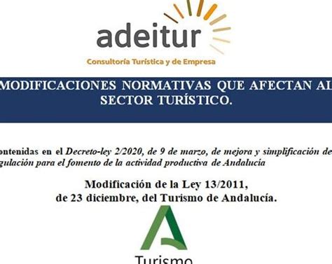 Ley De De Diciembre Del Turismo De Andaluc A En