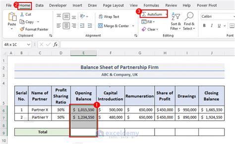 Create A Format Of Balance Sheet Of Partnership Firm In Excel