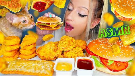 Asmr Eating Mcdonalds Big Tasty Burger Fried Chicken 맥도날드 치킨너겟 Pie