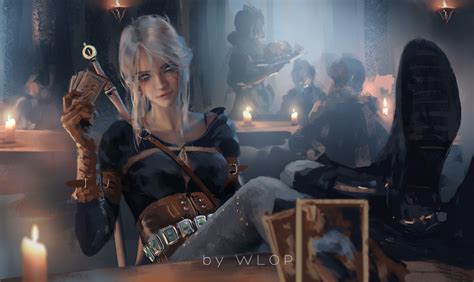 The Witcher 3 Wild Hunt Gwent White Hair Fantasy Girl Cirilla