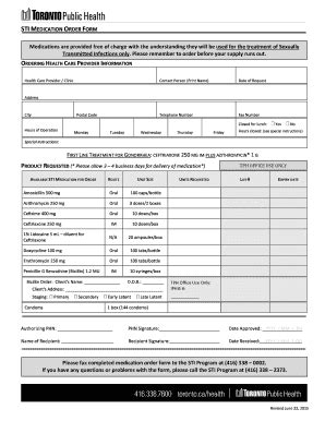 Sti Medication Order Form Fill Online Printable Fillable Blank