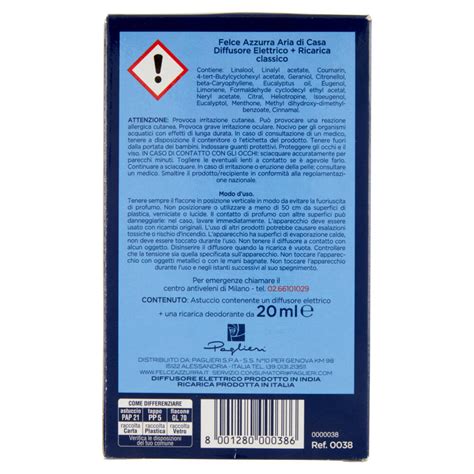 Felce Azzurra Aria Di Casa Diffusore Elettrico Ricarica Classico 20