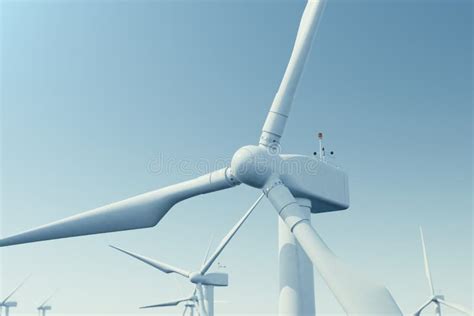 Offshore Wind Turbine Farm In The Sea Ocean Clean Energy Wind Energy Ecological Concept 3d