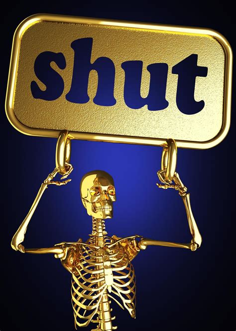 Shut Word And Golden Skeleton 6354222 Stock Photo At Vecteezy